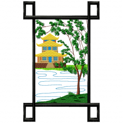 Flowers And Tree Embroidery Design 7